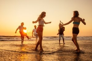 heading to the beach during spring 