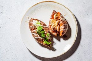 smoked chipotle grilled sweet potato 