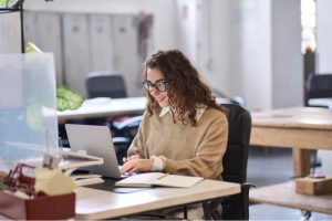 Girl using her laptop