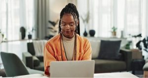 Girl using her laptop 