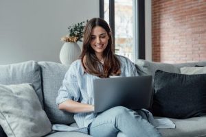 Girl using her laptop 