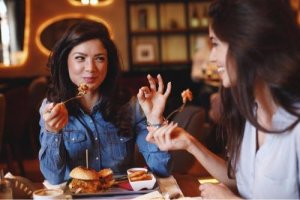 People enjoying food